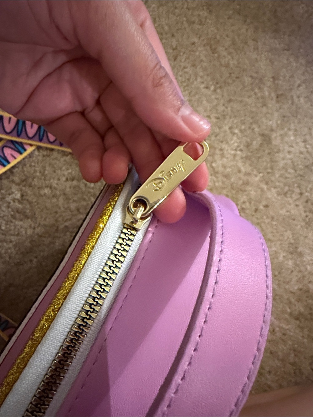 Disney Chip Round Crossbody Bag in Pink with Yellow Trim - Picture 6 of 7